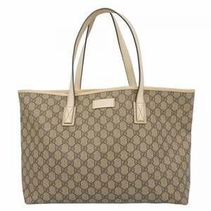 Gucci GG Supreme Tote Bag 211137 Beige White Women's
